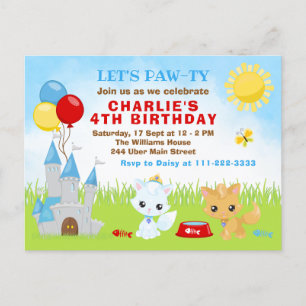Chats Kittens Castle Blue Carte postale pour la fê