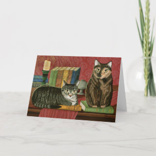 Chats littéraires classiques Poe, carte d'art de