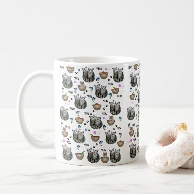 Chats Meow Mug (Avec donut)