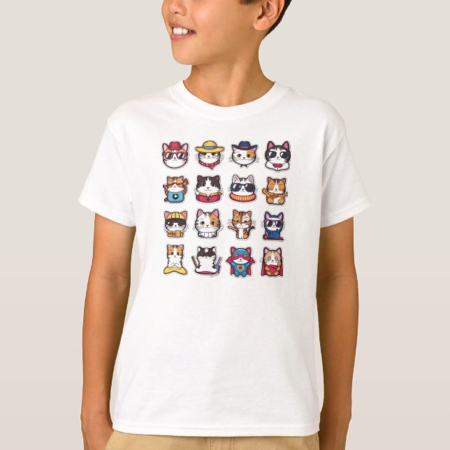 Chats mignons avec lunettes T-shirt (Devant)