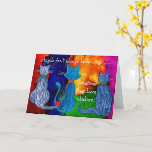 Chats mignons et colorés avec des mots Carte de vo