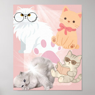 Chats mignons Kawaii et impression de patte Impr