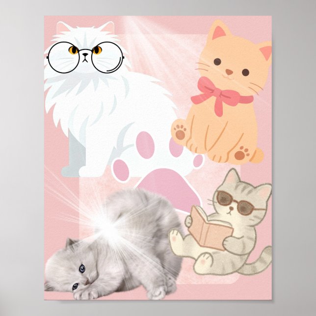 Chats mignons Kawaii et impression de patte | Impr (Devant)