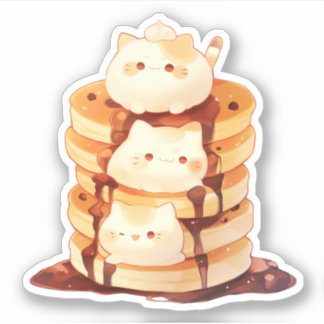 Chats Mochi mignons et Sticker au crêpe au chocola