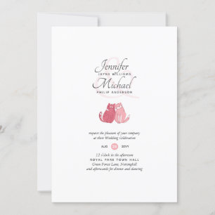 Chats modernes en amour Faire-part de mariage cora