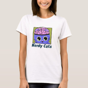 Chats Nerds, T-Shirt Conception de Cerveau