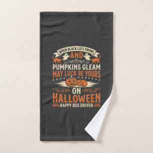 Chats noirs d'Halloween Citrouille Chauffeur de bu
