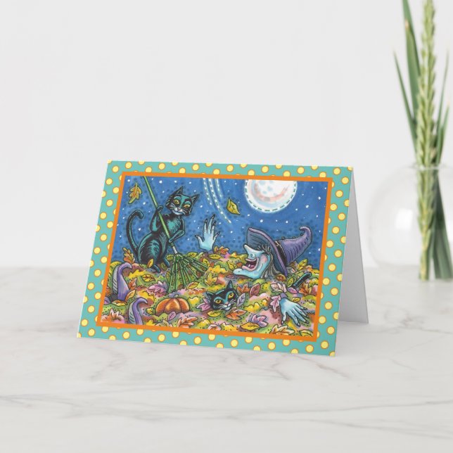 CHATS NOIRS ET TÉMOINS RAQUANT LA CARTE FEUILLE HA (Devant)