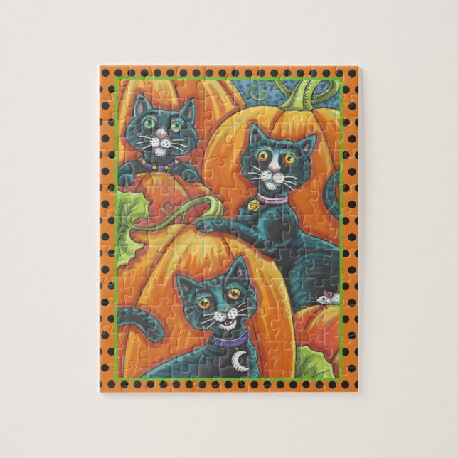 CHATS NOIRS, SOURIS, PUZZLE DE HALLOWEEN DE (Vertical)