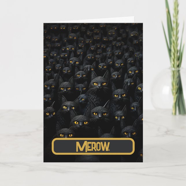 Chats noirs sur carte stéréogramme (Devant)