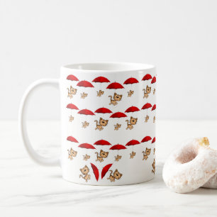 Chats Parapluies rouges Mug