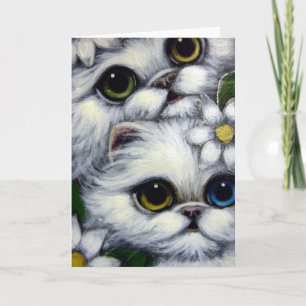 CHATS PERSIENS BLANCS Carte de PERSONNALISER ODD E