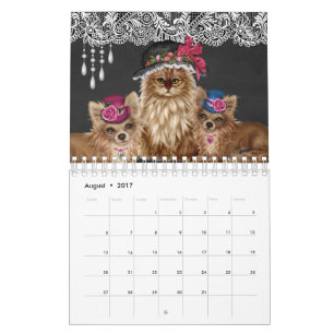Chats portant le calendrier de casquettes