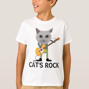 CHATS ROCK, CHAT JOUER GUITAR GARÇONS T-Shirts