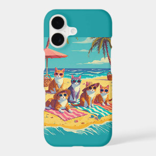 Chats se prélassant sur la plage