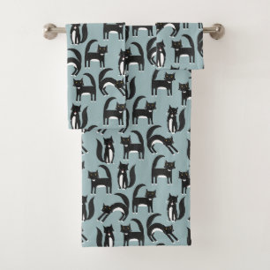Chats smoking en noir et blanc