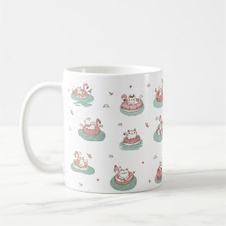 Chats sur anneaux gonflables Mug