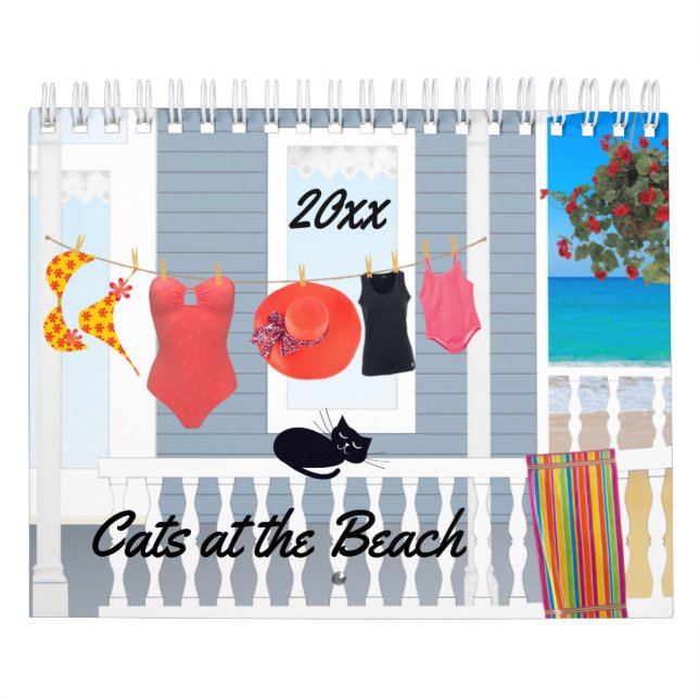 Chats sur le calendrier de plage (Protection)