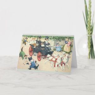 Chats vintages en Carriage Mariage Carte de voeux