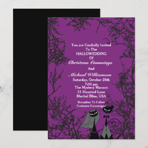 Chats violets à mariage Faire-part de mariage 2