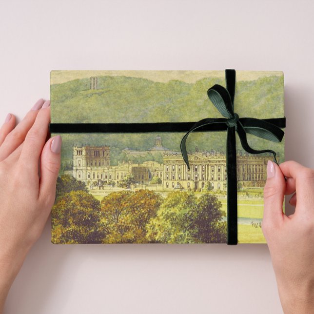 Chatsworth Derbyshire Jane Austen Darcy Pemberly Wrapping Paper Sheet (Creator Uploaded)