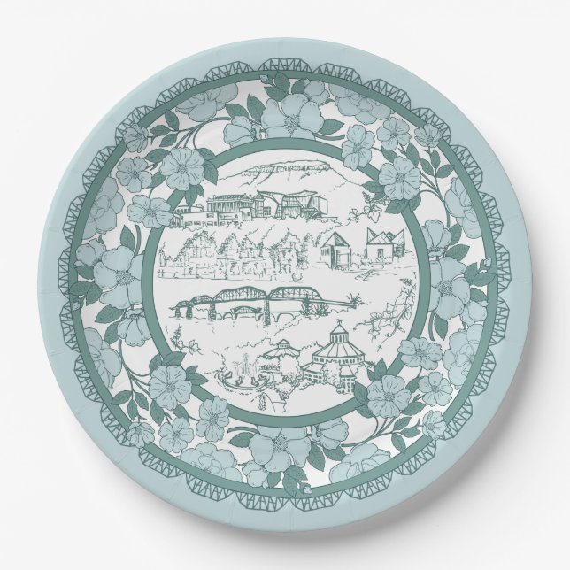 Chattanooga China Pattern Paper Plate (Front)