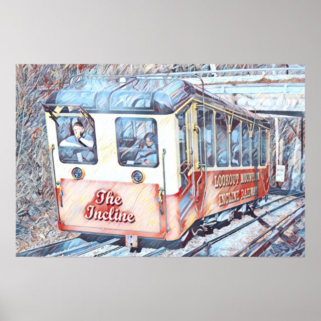 Chattanooga Incline Railway Ascent Painting Poster (Front)