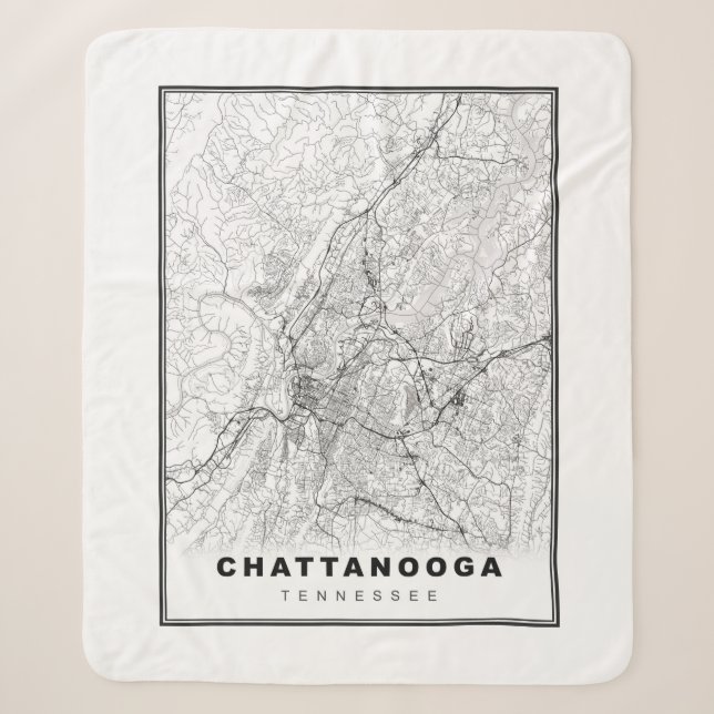 Chattanooga Map Sherpa Blanket (Front)