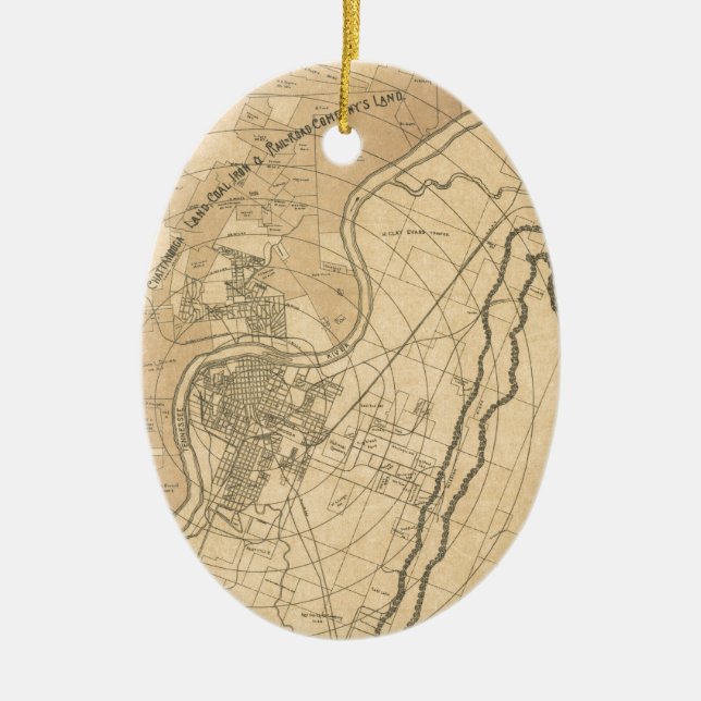 Chattanooga Tennessee 1870 Ceramic Ornament (Front)