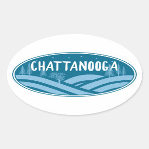 Chattanooga Tennessee Outdoors Oval Sticker