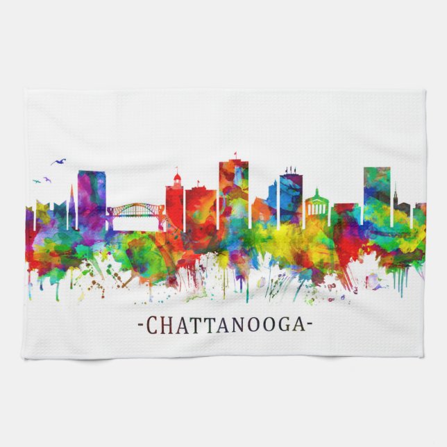 Chattanooga Tennessee Skyline Kitchen Towel (Horizontal)
