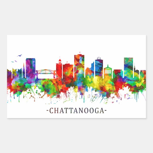 Chattanooga Tennessee Skyline Sticker (Front)