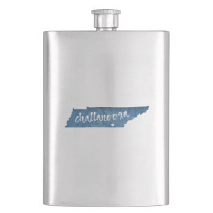 Chattanooga Tennessee Wood Grain Hip Flask