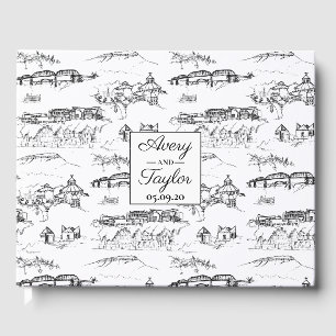 Chattanooga Toile Black and White Wedding Guest Book