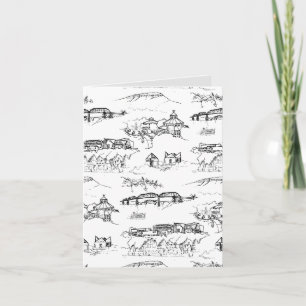 Chattanooga Toile Black and White (with Grey) Card