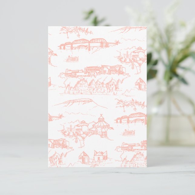 Chattanooga Toile Blush Colour Sample Thank You Card (Standing Front)