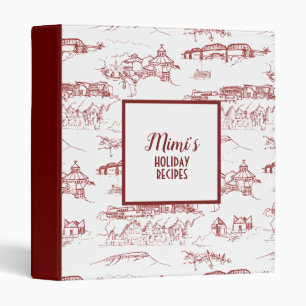 Chattanooga Toile Red and White Binder