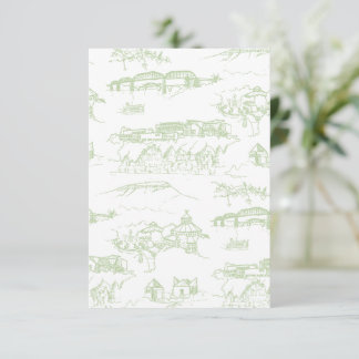 Chattanooga Toile Sage Colour Sample Thank You Card