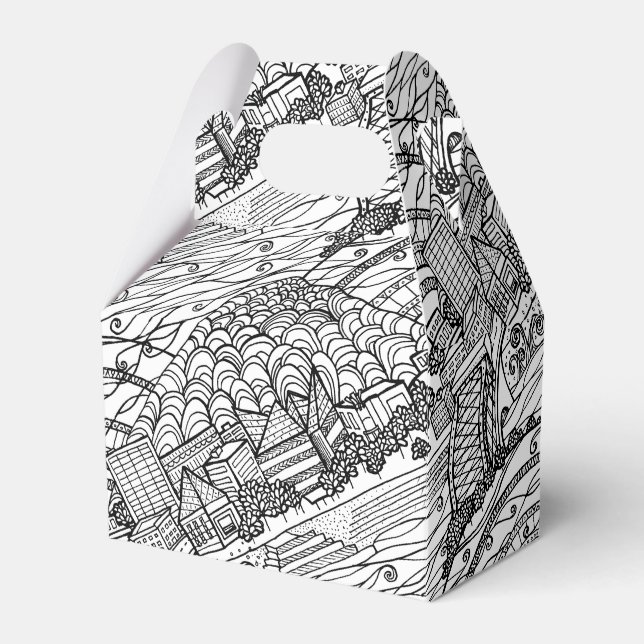 Chattanooga Whimsy Black and White Favor Box (Front Side)