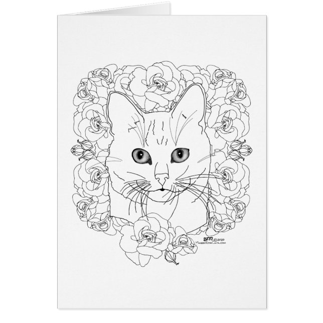 Chatte avec des roses (Devant)