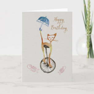 Chatte bizarre sur une carte d'anniversaire de mon
