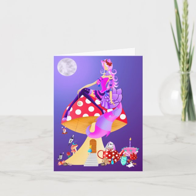 Chatte dame dans Carte de vœux Clair de Lune (Devant)