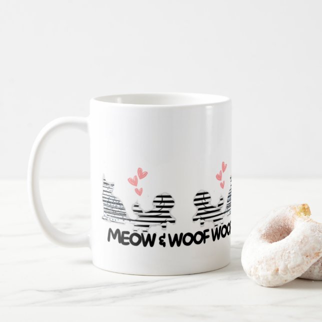 chatte et chien amour mug (Avec donut)