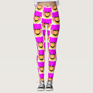 chatte rose casquette émoji leggings
