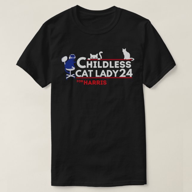 chatte sans enfant Kamala cat 2024 TShirt (Design devant)
