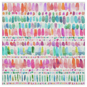 CHATTER Colourful Watercolor Dash Stripes Fabric