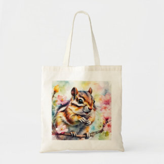 Chattering Spring Chipmunk Tote Bag