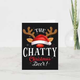 Chatty Christmas Deer Pjs Xmas Family Matching  Card