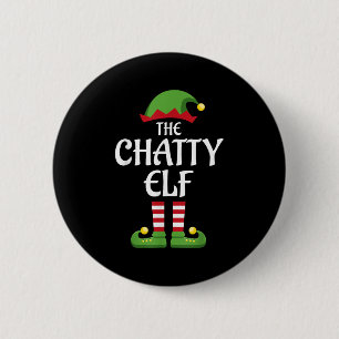 Chatty Elf Family Matching Group Christmas 2 Inch Round Button