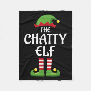 Chatty Elf Family Matching Group Christmas Fleece Blanket